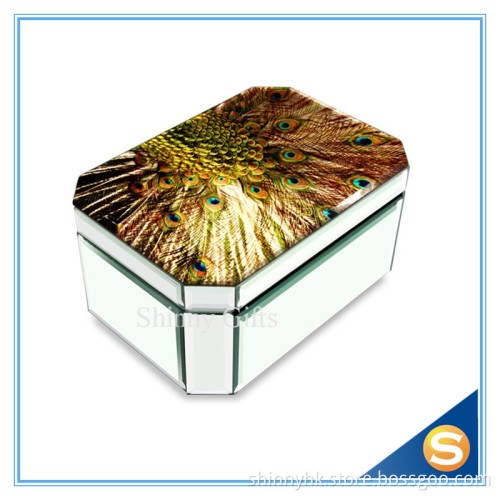 Peacock Glass Mirror Collective Box fashion Jewellery Gift Box Wedding Gifts